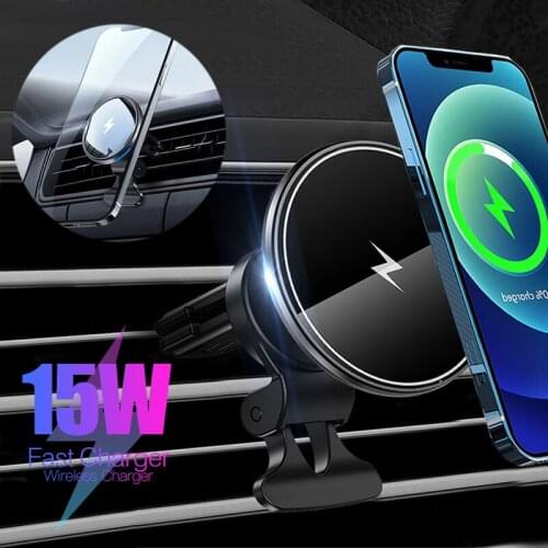 Magnetic Wireless Car Charger Holder 15W Fast Charging QC3.0 Air Vent Mount Car Phone Stand For iPhone 12 Pro Max Xiaomi Huawei