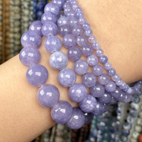 Natural Stone Angelite Round Beads Loose Spacer Beads For Jewelry Making Diy Handmade Bracelet Charm Accessories 4-12mm 15