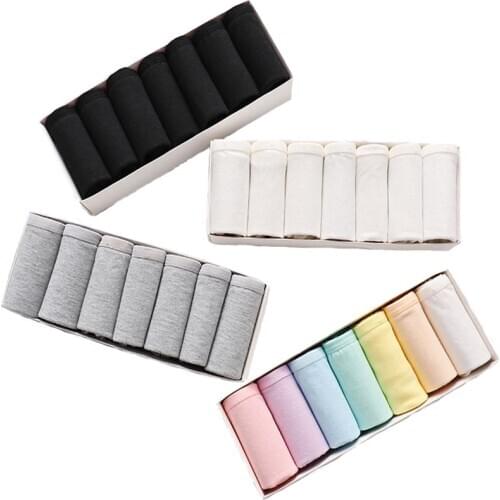 7pcs/lot Panties For Women Seamless Underwear Cotton Girl Sexy Solid Lingerie Breathable Seamless Comfortable Briefs Everyday