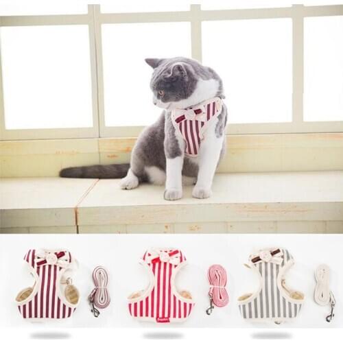 Newest Cute Bow Pet Cat Harness Leash Pet Chest Strap Breathable Cat Walking Rope For Dogs Cats Kitty Pet Vest Traction Rope