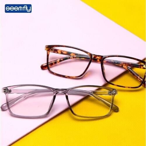 Seemfly New Fashiom Square Glasses Frame Vintage Ultralight Plain Eyeglasses Men Women Retro Colorful Eyewear Optical Spectacles