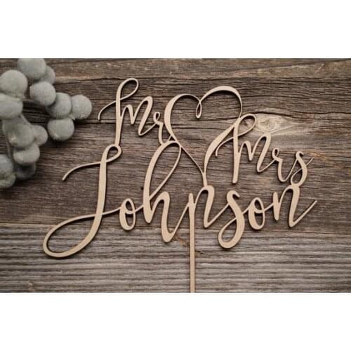 Personalized Wedding Cake Topper | Mr and Mrs | Wedding Topper | Bridal Shower Topper | Calligraphy Cake Topper | Modern Cake To