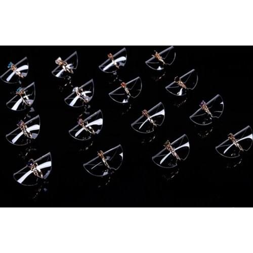 Ring Display Stand Card Jewelry Display Black/Clear Ring Holder Organizer CaseMini Jewelry Display Rings Card Sheet Pad