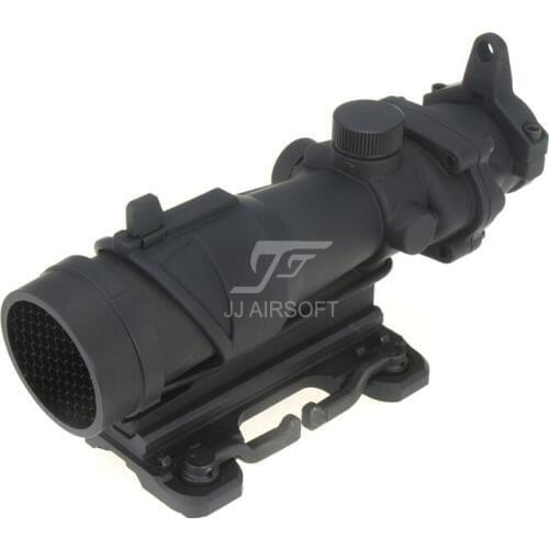 JJ Airsoft ACOG Style 4x32 Scope with QD Mount & Killflash / Kill Flash (Black/Tan) FREE SHIPPING