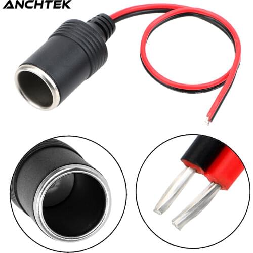Anchtek Car Cigarette Lighter Plug Connector Adapter Plug Receptacle Charger Cable Socket Auto Interior Accessories