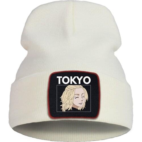 Tokyo Revengers Strong Man Mikey Hat Winter Women Warm Hip Hop Men Knitted Hats Japan Anime Solid Color Simple Beanies For Women
