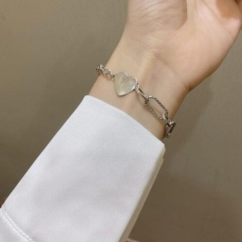 Hiphop Hearts Chain Luxury Charm Bracelets Vintage Punk Bracelets for Women