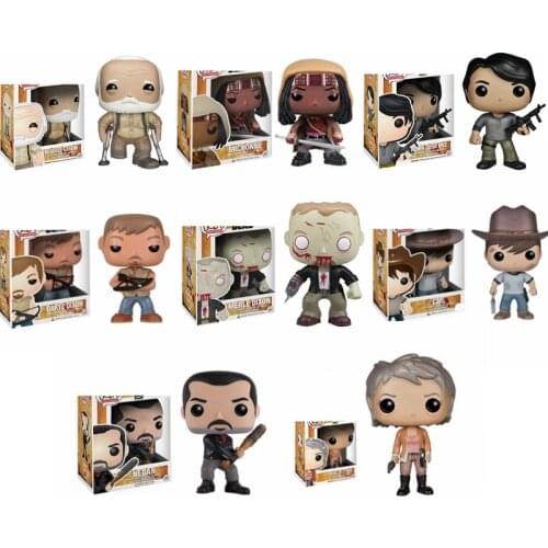 Funko the Walking Dead Merle Dixon 71# Carol Peletier 156# GLENN Negan Daryl Vinyl Dolls Action Figure Collection PVCModel Toys