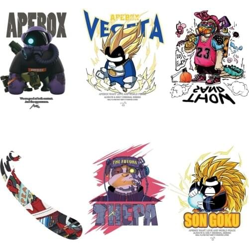 Animal World Panda DIY Patches On Cloths Iron On Heat Transfer Printing Stickers For Clothes T-shirt Appliques Washable