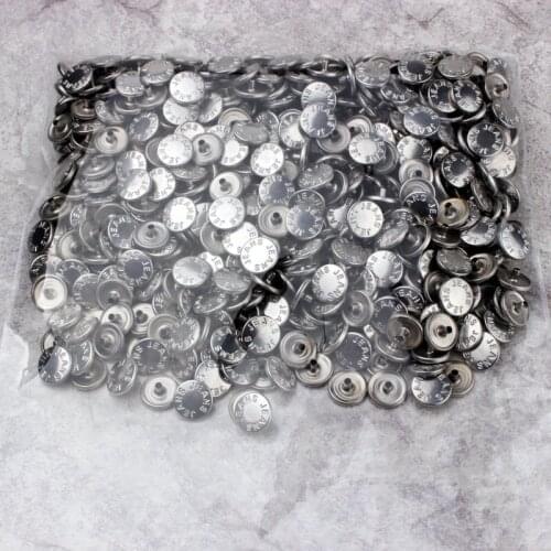 15mm panel JEANS Stainless steel 100pcs clothing accessories metal buttons overcoat jacket