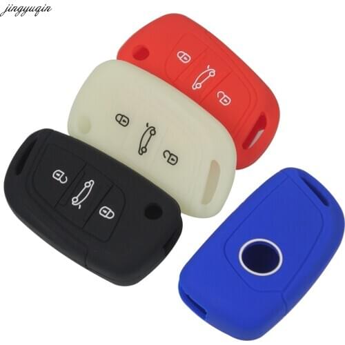 Jingyuqin 3 Buttons Silicone Car Key Cover Case For PEUGEOT 207 307 308 For Citroen C2 C3 C4 C5 C6 C8