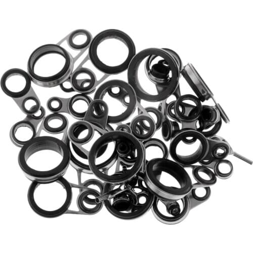 37Pcs Telescopic Fishing Rod Guides Top Ring Set Rod Repair Kit Mixed Sizes