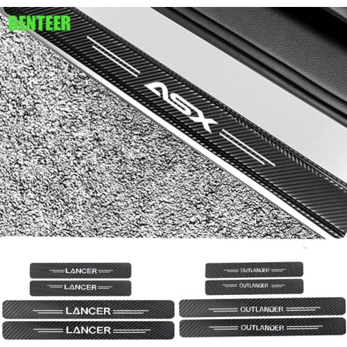 4pcs Carbon fiber power performance M car door sticker for For Mitsubishi Lancer Outlander ASX