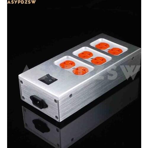 6 seats Aluminum gold-plated phosphor copper U.S EMI Filter AC power Distributor