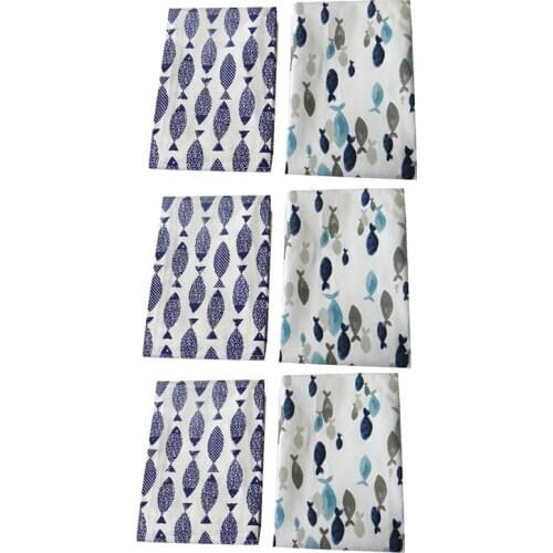 6Pcs Cotton Table Napkins Cloth Tea Towel Absorbent Scouring Pad Reusable Kitchen Towels Cleaning Cloth Handkerchief Party Dinne