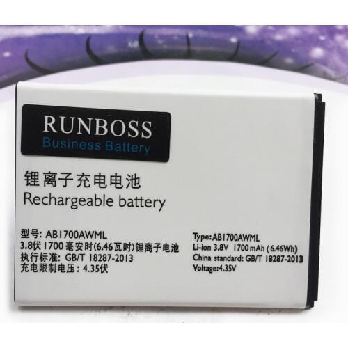 AB1700AWML 1700mAh Cell Phone Battery For PHILIPS S388 CTS388 Rechargeable Replacement Mobile Phone Battery