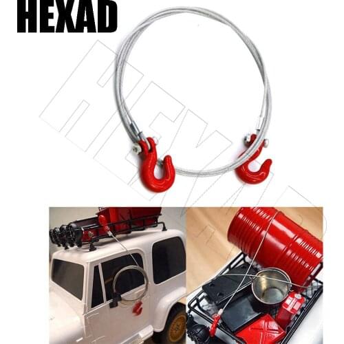 RC Car Steel Tow Rope With Hook Trailer Chain For 1/10 RC Rock Crawler Traxxas TRX4 Axial SCX10 90046 RC4WD D90 TF2 Tamiya CC01