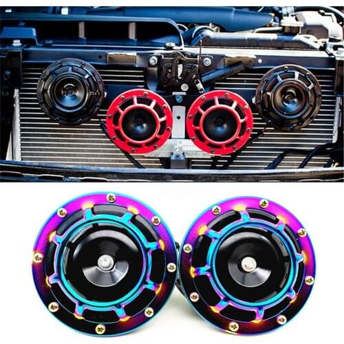 Car electric horn 12V super sound waterproof motorcycle horn color large basin horn pair fitting round basin high bass