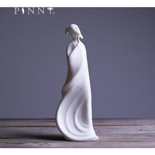 PINNY White Porcelain Libai Zen Statues Handmade Creative Buddha Figurines Ceramic Tea Ceremony Ornaments Home Decor Statues
