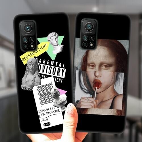 Mona Lisa David Statue Abstract Art Phone Case For Xiaomi Mi 10T Lite 10 Ultra Redmi Note 9S 7 8 9 Pro 8T Black Silicone Cover