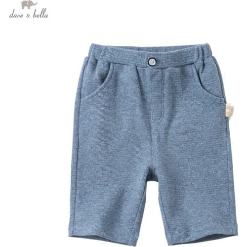 DBH16422 dave bella summer baby boys fashion cartoon pockets pants children calf length kids pants infant toddler trousers