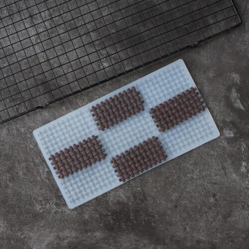 Basket Weave Shape Chocolate Stencil Cake Decorating Silicone Mold Transfer Sheet Baking Stencil Chablon