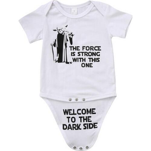 Funny Kids Infant Baby Boy Girl Clothes Short Sleeve Bodysuit Jumpsuit Bodysuit Outfit Size 0-18M
