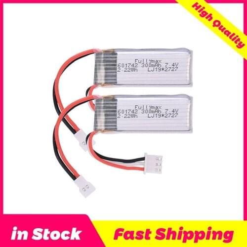 In Stock 2pcs 7.4V 300mAh 30c Li-Po Battery For WLtoys F959 Airplane Spare Parts XK DHC-2 A600 RC Airplane