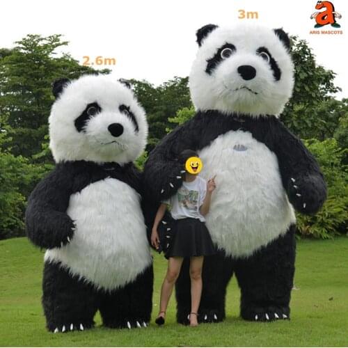 Giant Inflatable Panda Costume Blow Up Panda Suit Adult Size Full Body Plush Mascot Fancy Dress Carnival Costumes