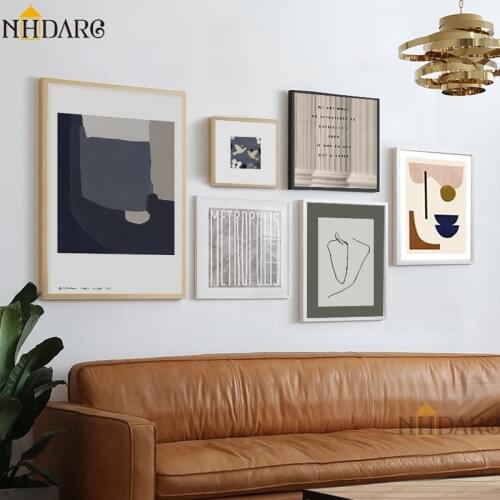 Roman Column Blue Abstract Bird Flower Canvas Print Painting Poster Wall Pictures Art for Living Room Sofa Background Home Decor