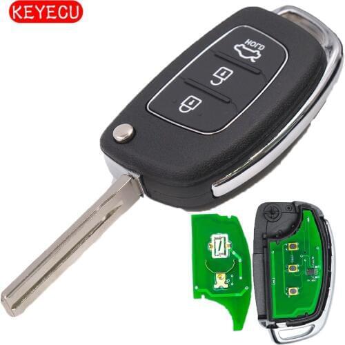 KEYECU Folding Remote Car Key Fob 3 Button 434MHz ID46 Chip for Hyundai IX35 2013-2015