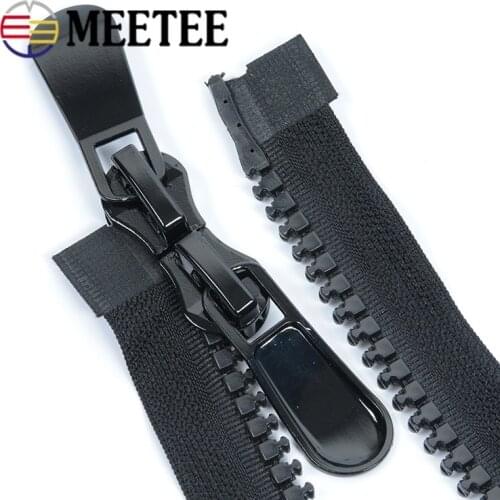 Meetee 8# 15# 70-400cm Resin Zippers Double Open End Large Zipper Two-way for Long Down Jacket Tent Zippers Sewing Accessories