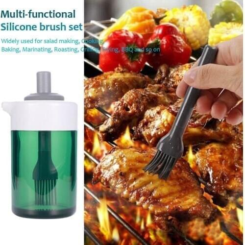 150ml Kitchen Silicone Brush Wide Opening Refillable BBQ Oil Dispenser Bottle OilBottle kitchen storage food container container