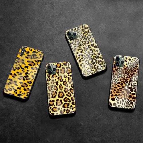 Fashion Tiger Leopard Phone Case Tempered Glass For iPhone 12 pro max mini 11 Pro XR XS MAX 8 X 7 6S 6 Plus SE 2020 case
