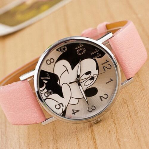 Zegarki meskie New Mickey kids watches Cartoon Women quartz watch Fashion Leather Strap ladies dress watches reloj mujer