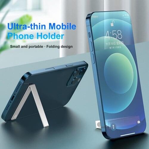 Excellent Aluminum Alloy Magnetic Desk Mobile Phone Stand Aluminum Alloy Phone Holder Self-adhesive for Playing Music