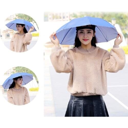 Portable Rain Umbrella Hat Army Green Foldable Outdoor Pesca Sun Shade Waterproof Camping Fishing Headwear Cap Beach Head Hats