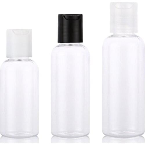 Clear 48PCS 70ML 80ML 120ML Empty Disc Cap Bottles For Toner Lotion Cream Makeup Cosmetic Travel Bottles Small Size Containers