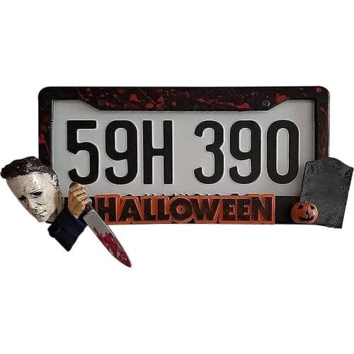Halloween License Plate Frame Stylish Plate Number Protector 35*23cm car license plate frame label cover screw cap Halloweens