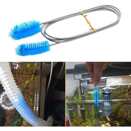 Pipe Cleaning Brush Fish Tank Cleaning Brush Stainless Steel Flexible Double Ended Spring Hose Fish Tank Cleaning Accessories
