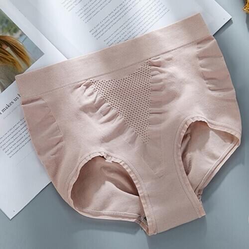 Women Seamless Briefs Solid High Waist Postpartum Briefs Panties Intimates
