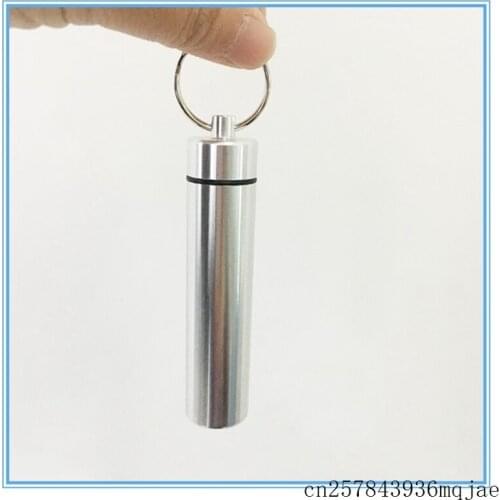 100pcs Pocket Toothpick Holder Toothpick Boxes with Keychain Aluminum Alloy Case Keychain for Traveling