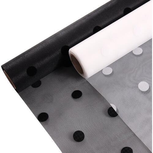 50cmx5yard/roll Round Dot Soft Gauze Net Wrapping Paper Flower Bouquet Florist Supplies DIY Decor Valentines Day Gift Wrap