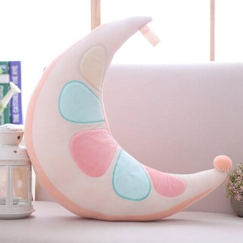 65*18cm Nordic style moon plush cushion stuffed sleeping pillows super soft back cushion as office nap pillows or kids gifts