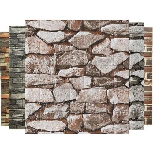 70X77cm 3D Self-adhesive Waterproof Brick Shape Wall Sticker Bathroom Home Decoration