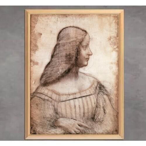 Famous Painting “Portrait d'Isabelle d'Este” 5D DIY Diamond Painting Mosaic Home Decor New Sale