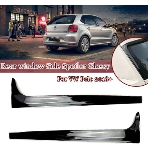 2Pcs Car Rear Window Side Spoilers Glossy Canard Canards Splitter For VW For Polo MK5 2011 2012 2013 2014-2017 Car Styling Acces