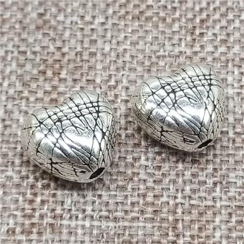 925 Sterling Silver Love Heart Beads for Bracelet Necklace