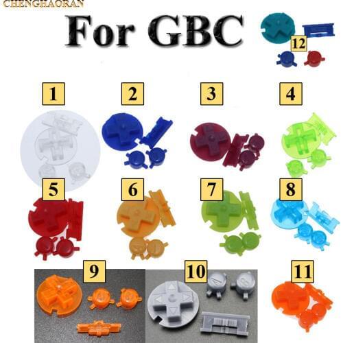 ChengHaoRan 12Colors 24sets Colorful Replacement keys Set Replacement For Gameboy Color GBC On Off Button AB Buttons D Pads