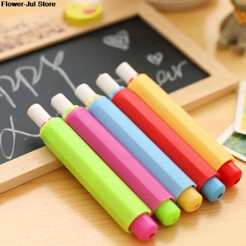 1pc/2PCS Dustless Chalk Holders Holder Pen Porta Tiza Chalk Clip Non Dust Clean Teaching On Chalkboard School Supplies